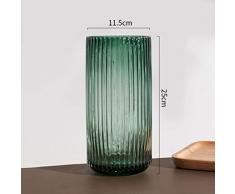 Retro Vertikal Gestreifte Milchglas Vase Ornamente, Die Vase Kann Mit Oder Ohne Getrocknete Blumen Oder GrüNe BläTter HinzugefüGt Werden, Um Ihrem Zuhause Oder BüRo Farbe Zu Verleihen