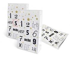 AdventskalendersetEins, Zwei, Drei- Adventskalender, Weihnachtskalender zum Selbstbefüllen