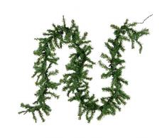 Nipach GmbH Weihnachtsgirlande mit 35er Mini-Lichterkette – Weihnachtsdeko Dekogirlande Tannengirlande Tannenzweig grünes Kabel innen – 2,7 m Xmas