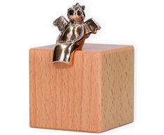 Bronzefigur Heiterer Himmelsbote auf Würfel