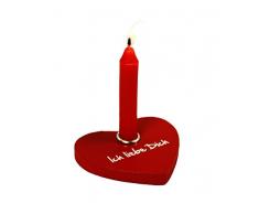 HAAC Kerzenset Ich liebe dich mit roter Kerze und Kerzenhalter in Herzform Herz Farbe rot