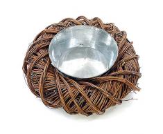 TGG Weidenkranz Natur mit Zinkeinsatz zum bepflanzen 30cm/40cm Naturweide (Ø40cm/ H10cm)
