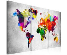 murando - Bilder 90x60 cm - Leinwandbilder - Fertig Aufgespannt - Vlies Leinwand – 3 Teilig - Wandbilder XXL - Kunstdrucke - Wandbild - Weltkarte Welt Karte Kontinent Landkarte k-A-0098-b-e