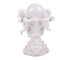 BURI LED Engel am Brunnen Schutzengel Solarleuchte Leuchtkugel Grabschmuck Dekoengel