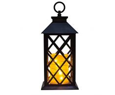 Shine4fun Dekorative LED Laternen mit flammenlose Kerzen 29 cm mit Laterne Verwenden 3 AAA Akku, Kunststoff mit Bronze Undertones