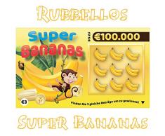Rubbellos Scherzartikel - Fake Lotto Gewinn - Jedes Los beinhaltet einen Jackpot Lustig - Perfekt zum Pranken! Realistisch wirkender Lotto MEGA Jackpot! (1x Super Bananas)