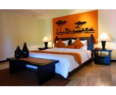 PrimeStick Premium Wandtattoo Wandaufkleber Afrika Elefanten Giraffen Nilpferde Maxi XXL 1,86m x 0,6 Motiv: #72 Dunkelbraun RAL 8017