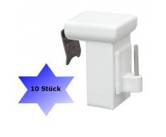dekondo - 10x Fensterhaken Dekohaken Dekoklipp Fensterclip für Fensterdekoration Weiß - Fensterdicke: 10-27mm UNIVERSAL