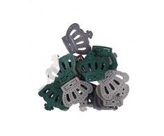 Holzkronen - Streudekoration - 3-farbig gemischt Creme, Grün und Grau - 1VE = 36 Stück - je ca. 4 cm - A36HXT06