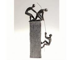 Exklusive Skulptur ASSISTANCE aus Poly in bronze/dunkelgrau Höhe 43 cm Breite 18 cm