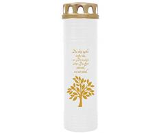 HS Candle 4er Pack Grabkerzen mit Motiv, Grablicht mit Brenndauer von ca. 7 Tage, Motiv: Baum Gold, in vielen weiteren Varianten