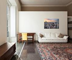 Augenblicke Wandbilder 120x80cm - Fotodruck auf Leinwand und Rahmen New York Skyline Sonnenuntergang - Leinwandbild auf Keilrahmen modern stilvoll - Bilder und Dekoration