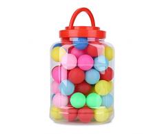 Delaman Tischtennisball 40mm Tischtennisbälle, Farbe Sortiert, Kunststoffkugel, Unterhaltungsspiel-Lotterie-Dekokugeln (60er Pack)