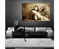 Bild auf LEINWAND AKT EROTIK GIRL abstrakt verschiedene Größen wählbar!!! gerahmt fertig auf HOLZRAHMEN Kunstdruck Wandbild auf Rahmen günstiger als Ölbild Gemälde/Poster/Plakat/kein Poster oder Plakat (70x50cm sephia)