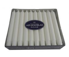 ASP 30 Hochwertige Dänische Stearinkerzen - Stabkerzen, Leuchterkerzen, 200 x 23 mm, Weiß durchgefärbt, Kerzen für Kutschenlampen