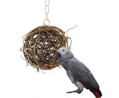 Natur Rattan Kugeln Kauspielzeug für Vogel Papagei African Greys Sittiche Nymphensittiche Sittiche Aras Unzertrennliche Käfig Spielzeug