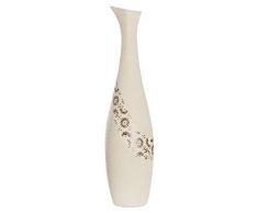 GILDE Flaschen-Vase - Dekovase aus Keramik in beige braun H 60 cm D 15 cm
