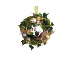 HEITMANN DECO Türkranz mit Federhuhn und Ostereiern - Wandkranz - Natürliche Deko für Ostern und Frühling
