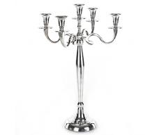 Gräfenstayn® Kerzenleuchter ALU 1, 3 oder 5-armig - 40/60/80cm - Silber, Schwarz, Weiß, Gold (Silber, 40cm)