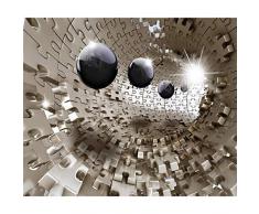 decomonkey Fototapete 3d Effekt Abstrakt 400x280 cm XL Design Tapete Fototapeten Vlies Tapeten Wandtapete Vliestapete moderne Wandbild Wand Schlafzimmer Wohnzimmer Kugeln Holz braun