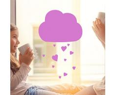 ilka parey wandtattoo-welt® Fensterbild Wandtattoo Herzregen Wolke mit Herzen Fensteraufkleber Fenstersticker Fenstertattoo Wandbild Wandaufkleber Wandsticker Aufkleber Sticker M2105 - ausgewählte Farbe: *lichtblau* ausgewählte