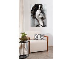 KunstLoft® Acryl Gemälde So Seductive 70x100cm | original handgemalte Leinwand Bilder XXL | Frau Erotik Akt Schwarz Grau Deko | Wandbild Acrylbild moderne Kunst einteilig mit Rahmen