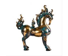 DOUYA Deko Wohnzimmer Modern Kreatives Keramikpferd Antik Kupferpferd Wohnzimmer Studie Büro Desktop-Dekoration Dekorationen
