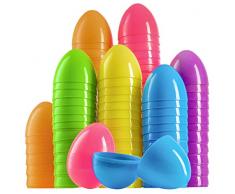 Prextex 8,9cm große Kunststoff Ostereier (36er-Packung) in 6 Farben