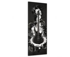 Kunstdruck - E-Gitarre Illustration - sw - Bild auf Leinwand 40 x 120 cm - Leinwandbilder - Bilder als Leinwanddruck - Wandbild von Bilderdepot24 - Urban & Graphic - Illustration - Musikinstrument - Gitarre