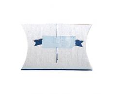 25 Stück kleine Geschenkboxen Geschenkschachtel 14,5 x 10,5 + 3 cm Blau weiß türkis mit 3 Fische maritime mini Verpackung Tischdeko Tischschmuck Geschenk Kinder-Geburtstag Kommunion Hochzeit