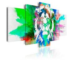 murando - Bilder 225x112 cm - Vlies Leinwandbild - 5 Teilig - Kunstdruck - Modern - Wandbilder XXL - Wanddekoration - Design - Wand Bild - Abstrakt Tiere Löwe Bunt g-C-0019-b-p