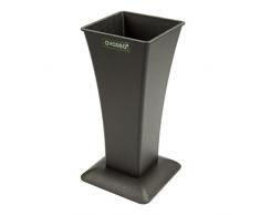 avaseo VF2-200-2 Standvase Peony mit Fuß 4-eckig mit rundem Einsatz Höhe 20cm (Schwarz)