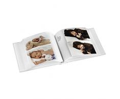 Hama Baby-Fotoalbum Bernd, Einsteckalbum, 100 weiße Seiten, 50 Blatt, für 200 Fotos im Format 10 x 15 cm, 2 transparente Einstecktaschen pro Seite, Beschriftungsfeld, Babyalbum braun