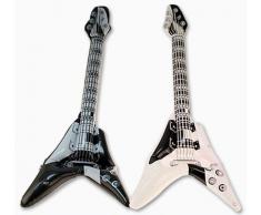 12 x aufblasbare Gitarre schw./weiß Luftgitarre 100 cm Party Scherzartikel