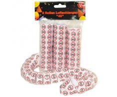 Luftschlangen 3er Packung Verkehrsschild Zahl 40 1,5cm 1,20 Meter