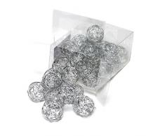 24 Drahtkugeln 3cm, Drahtbälle, Dekokugeln/Sparbox TOP Preis !!! (Silber)