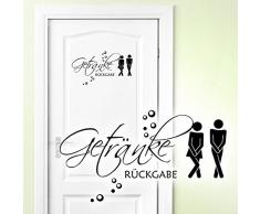 Grandora WC Aufkleber Getränke Rückgabe Mann Frau I beige (BxH) 26 x 14 cm I Badezimmer Toilette Wandsticker Wandaufkleber Sticker Wandtattoo W5443