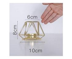 Fengdp Schmiedeeisen Moderne Kunst 3D-Wand-Kerzenhalter aus Metall Retro Getrocknete Blumen Vase Geometric Tee Lampe Home Decoration Kerzenhalter Hanging (Color : S Gold)