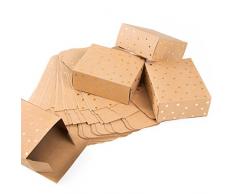 Logbuch-Verlag 24 kleine Geschenkschachteln brau weihnachtlich - Kraftpapier Boxen 10 x 4 x 8 cm Weihnachtsverpackung DIY Adventskalender Verpackung