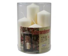 4er Set Kaminkerzen Laternenkerzen Champagner Ø ca. 60 mm, Brenndauer: ca. 25-75 Stunden, Stumpenkerze, Altarkerze