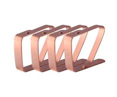 HUAFA Tischdeckenklammer (4er Set),Hohe Qualität Verkupferung Tischdeckenklammern,Tischtuchklammer Tischtuch Clips Max Dicke 3cm.(Roségold)