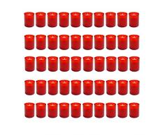 HAC24 50 Stück Grablicht Rot Grabkerze Kleine Friedhofskerzen Grabbrenner Nr.24 Gedenkkerze Grableuchte Trauerlicht Grablichtkerze Grabdekoration