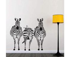 Jhping Wandaufkleber Drei Zebra Wandaufkleber Kinderzimmer Schlafzimmer Spielzimmer Wandtattoo Afrikanischen Stil Kinderzimmer Wandbild Home Decor60X56 Cm