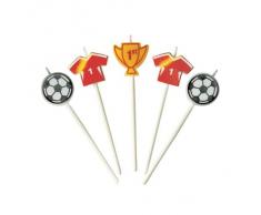 Haus Fußball Sticks Kerzen-Set, mehrfarbig, 5-teilig