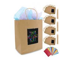 24 Braun Geschenktüten aus Papier mit Seidenpapier Purple Ladybug Novelty | Papiertragetaschen 19x24x12 cm individuell zu gestalten | Robuste Geschenkverpackung, Papiertaschen für Geburtstage u. v. m.