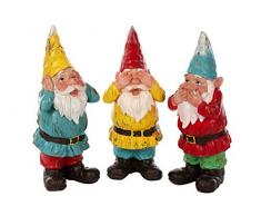 Birendy Gartenzwerg DREI-Affen Süße Figuren Zwerg Gartendeko Gartenwichtel 19024 (Set-alle 3 zusammen)