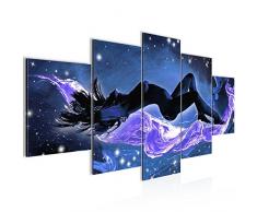 Bilder Erotik Frau Wandbild 200 x 100 cm Vlies - Leinwand Bild XXL Format Wandbilder Wohnzimmer Wohnung Deko Kunstdrucke Violett 5 Teilig - MADE IN GERMANY - Fertig zum Aufhängen 300951b