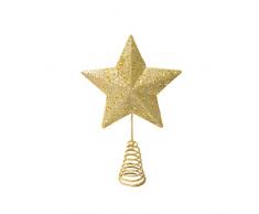 KPCB Weihnachtsbaum Stern,Christbaumspitze Stern Tannenbaumspitze Weihnachtsdekorationen 18 cm (Gold, M)