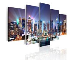 murando - Bilder New York 200x100 cm Vlies Leinwandbild 5 TLG Kunstdruck modern Wandbilder XXL Wanddekoration Design Wand Bild - Stadt Panorama 9020099