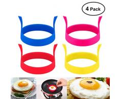 BESTOMZ 4 Farben Round Shaped Silikon Ei Fry Form Omelettes mit Griff (zufällige Farbe)